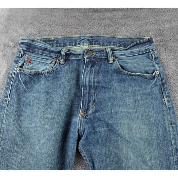 Polo Ralph Lauren Jeans Mens 32X28 Blue Straight Leg Classic Preppy 15941 - Picture 9 of 16